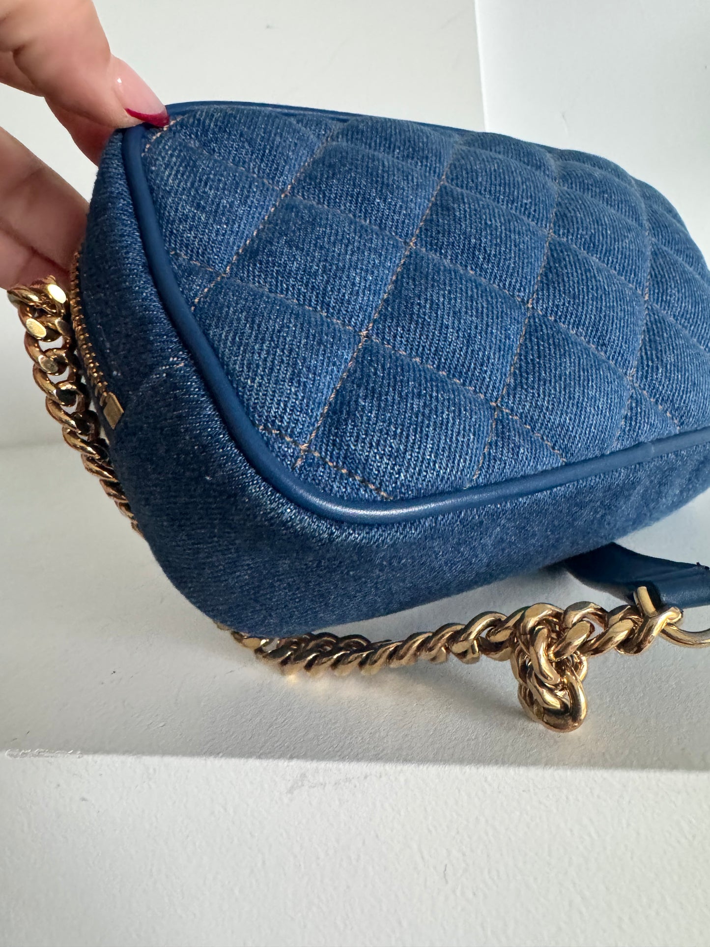Versace Shoulder Bag Denim Blue