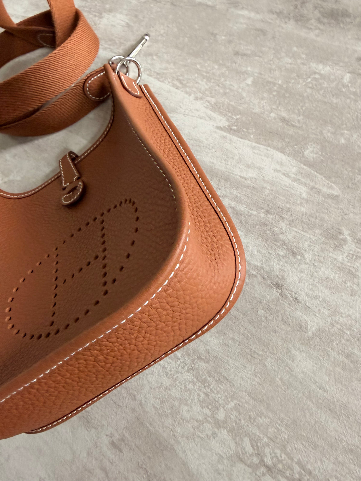 Hermes Mini Evelyn Bag, Gold PHW