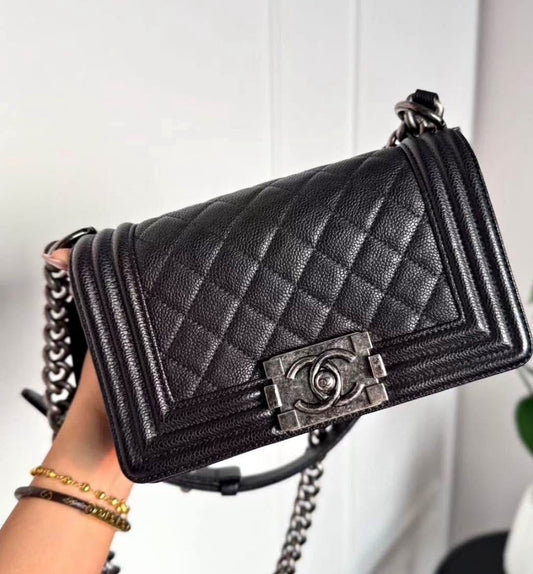 Chanel small caviar ruthenium hardware