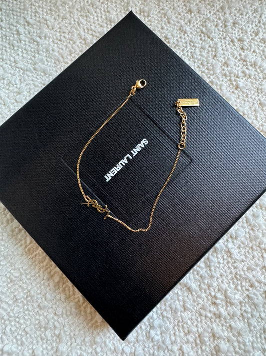 Saint Laurent YSL logo bracelet , gold brass