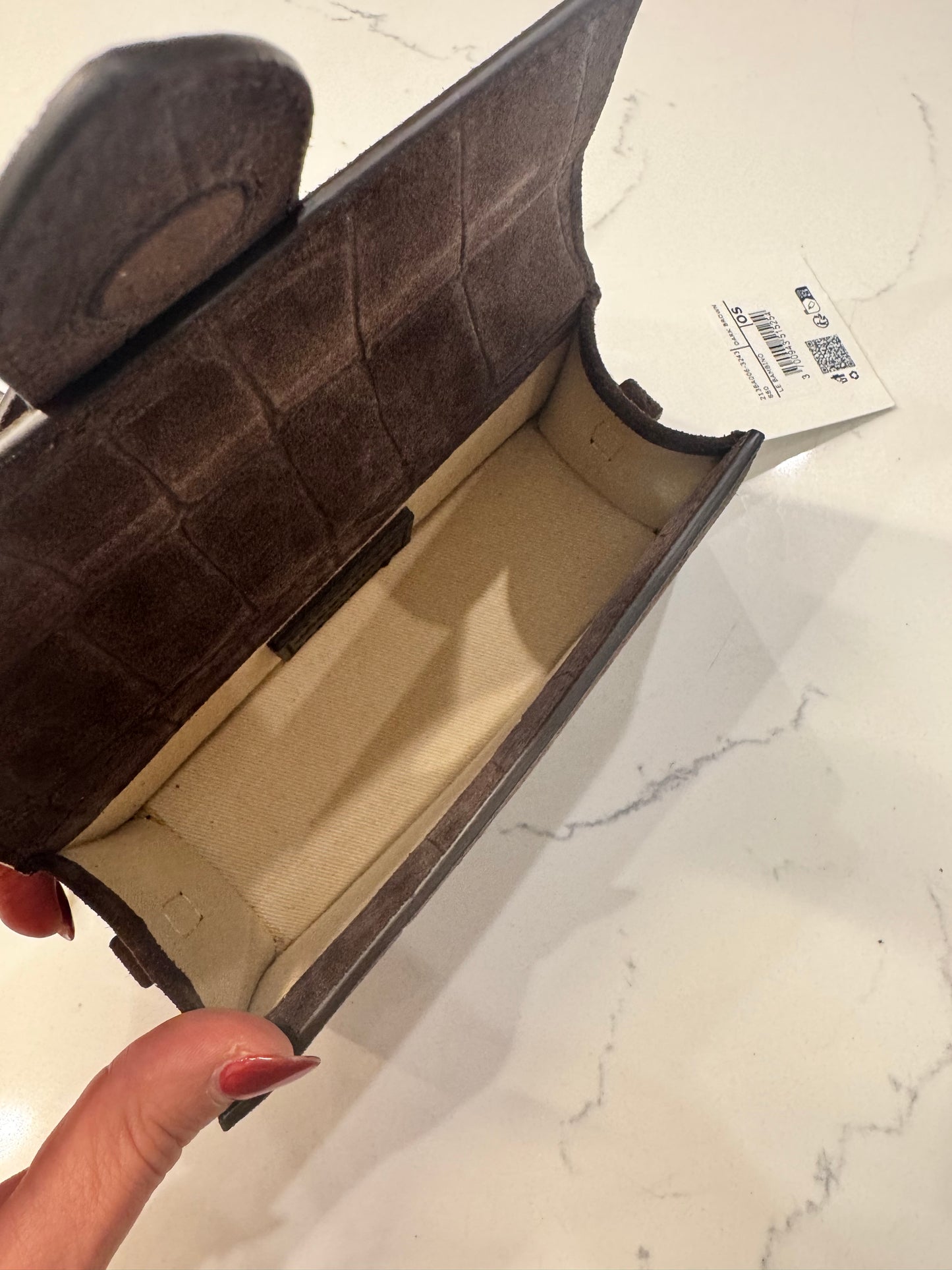 Jacquemus Le Bambino mini bag in crocodile/ suede