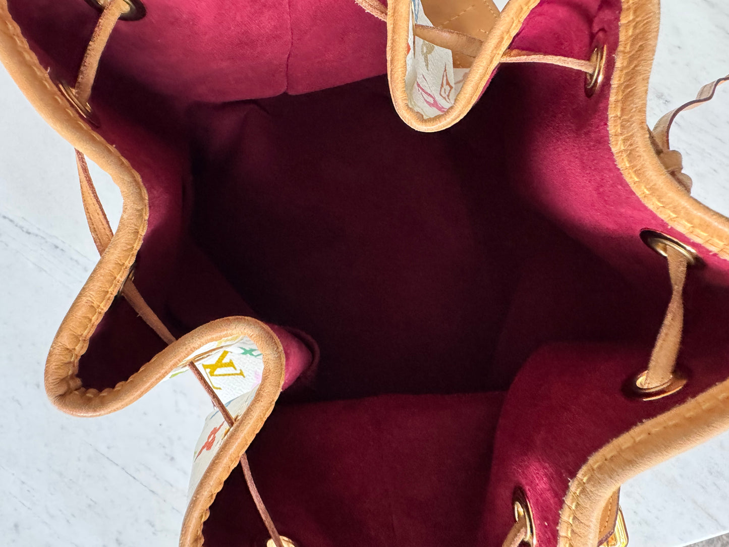 Louis Vuitton x Takashi Murakami White Monogram Multicolore Petit Noé