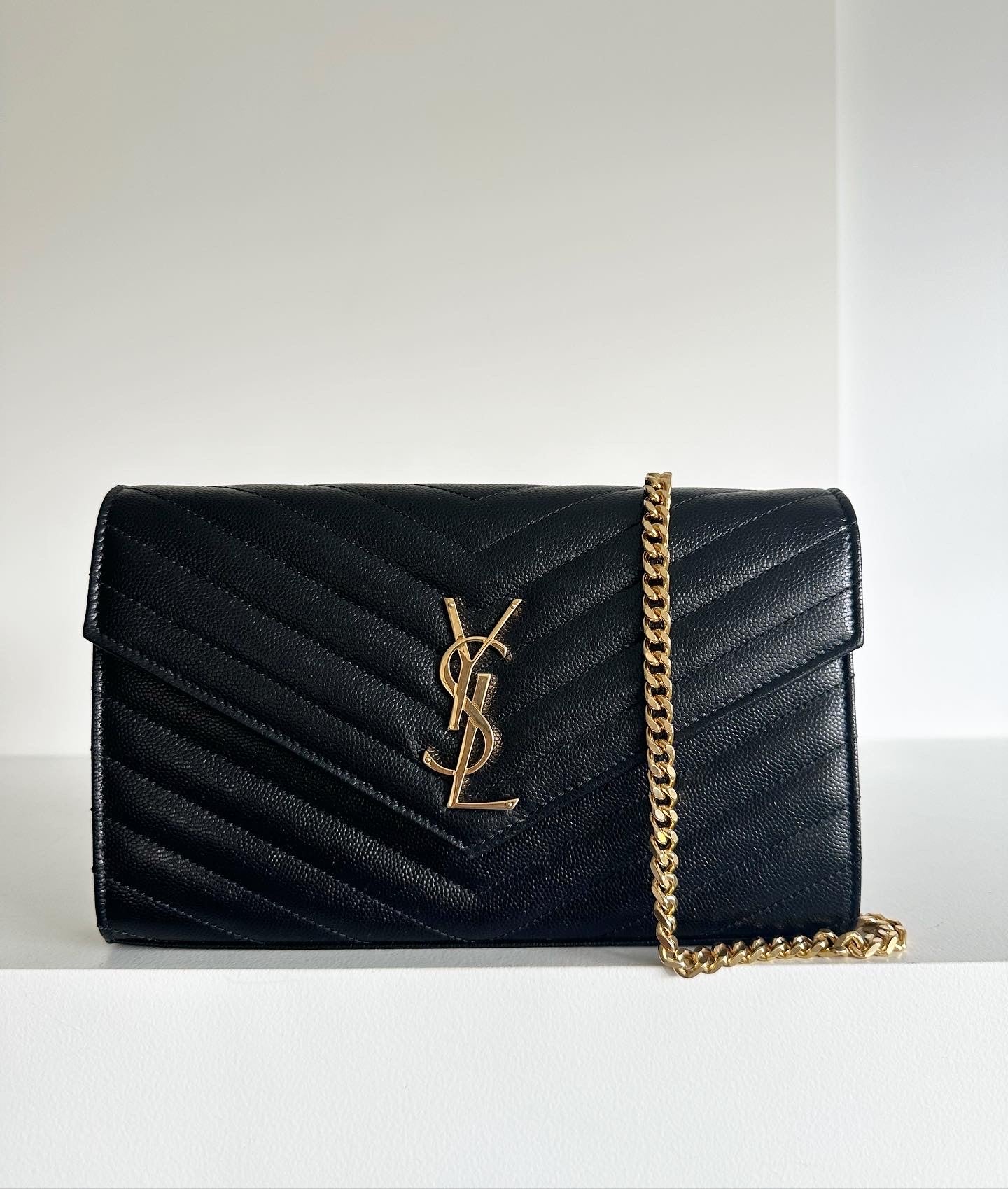 Saint Laurent envelope chain wallet