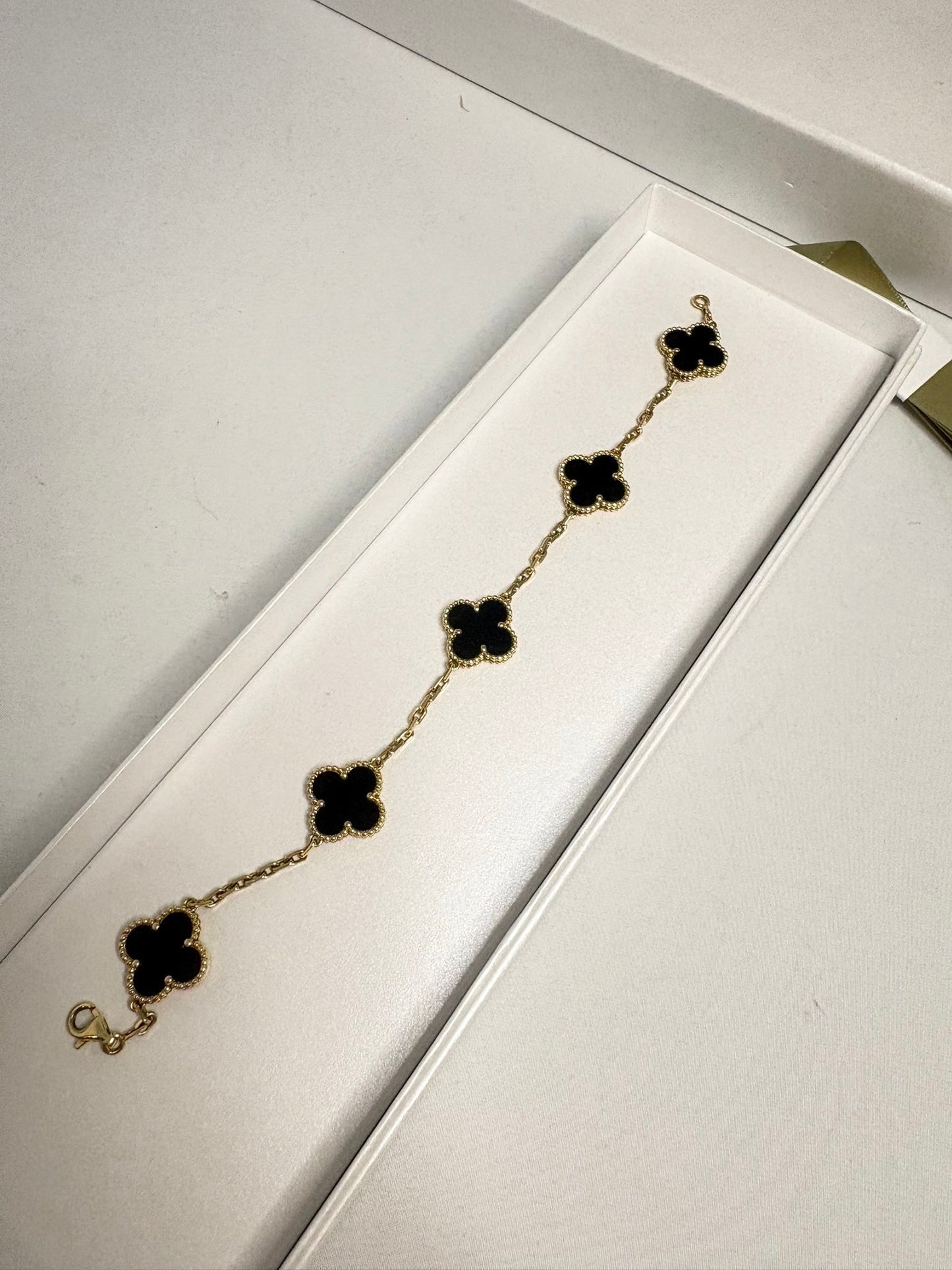 Van Cleef & Arpels Alhambra 5Motif Onyx Bracelet