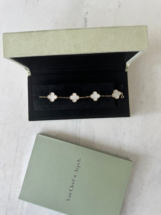 Van Cleef & Arpels 5 Motif Alhambra Mother of Pearl Bracelet