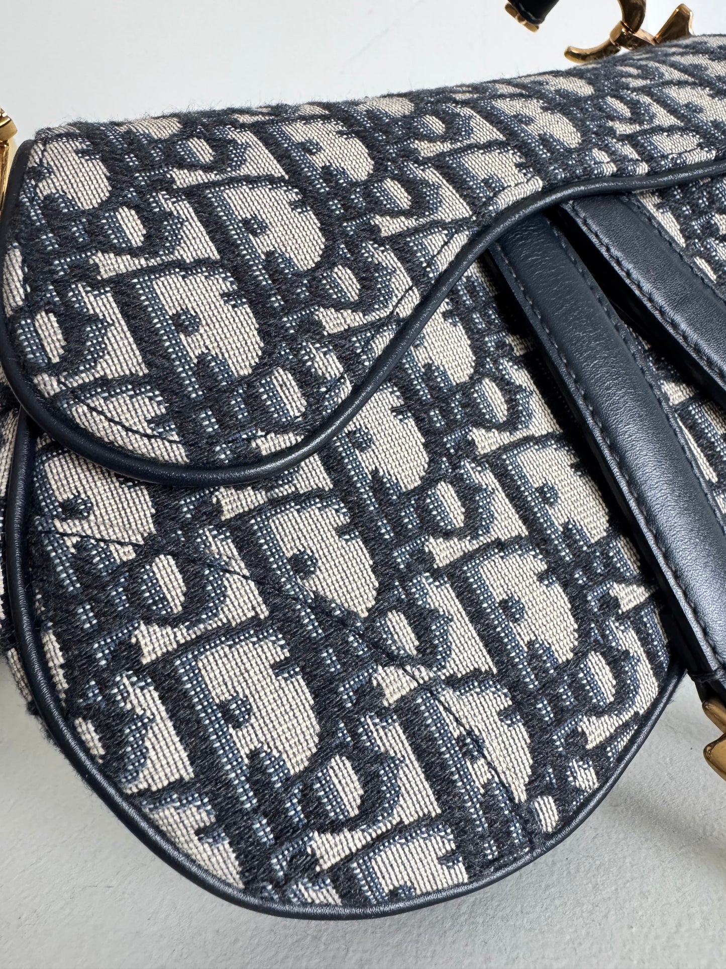 Christian Dior Mini Saddle Oblique Jacquard Bag with strap
