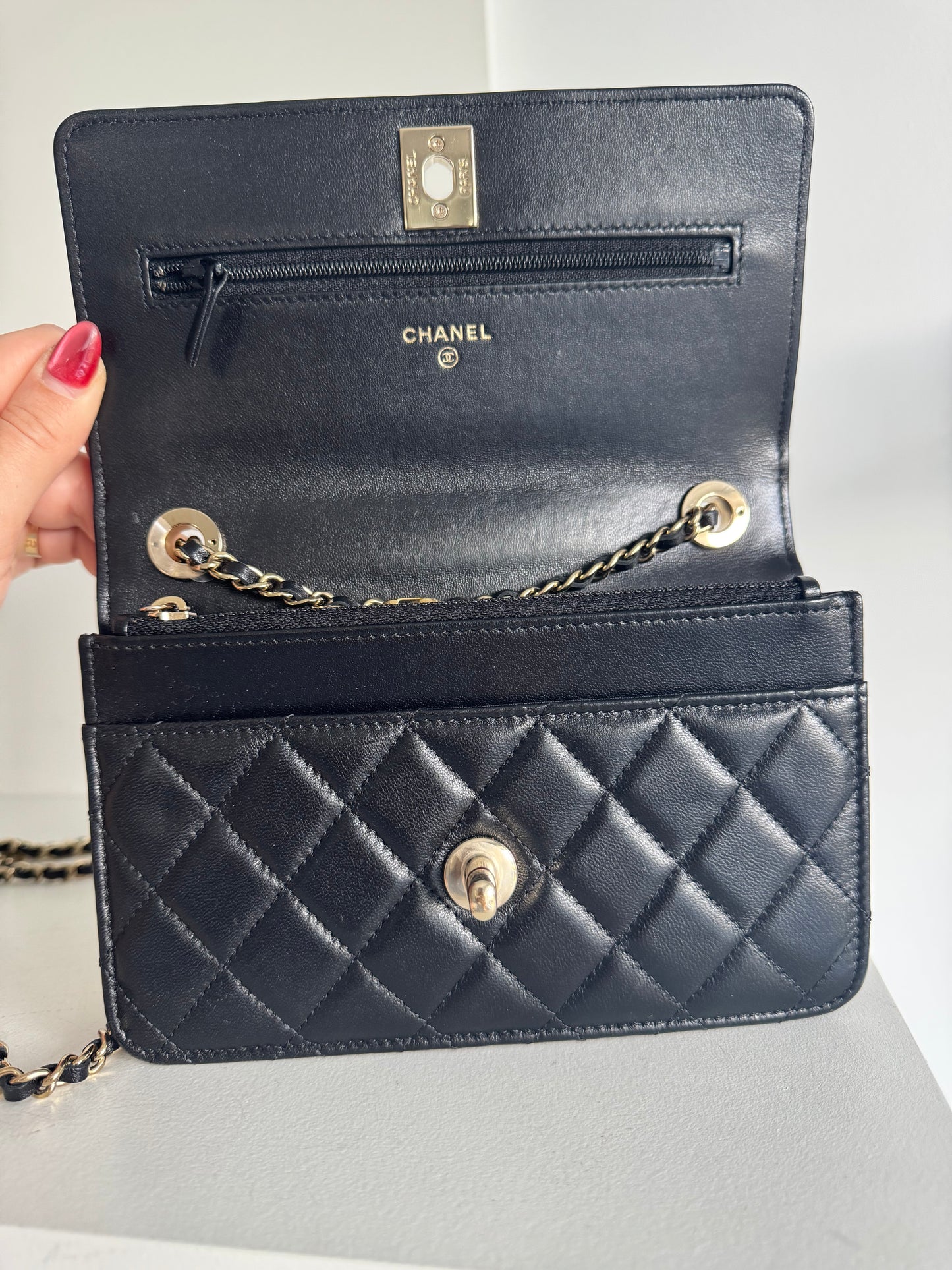 Chanel Trendy Quilted Lambskin Wallet On Chain