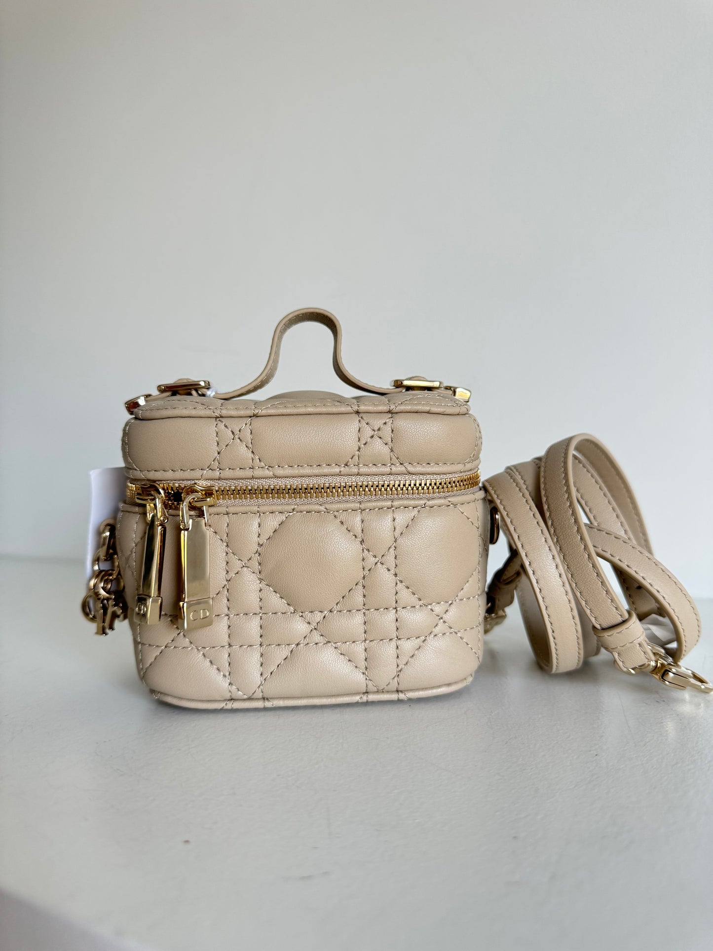 Christian Dior Micro Vanity Bag. Beige