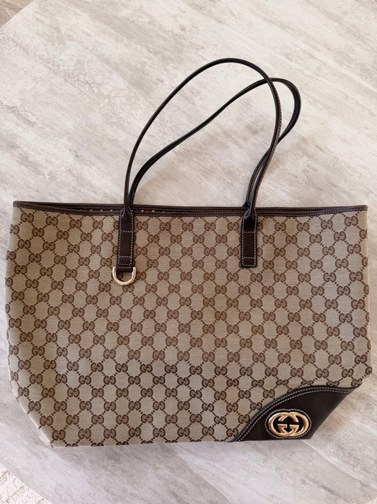 Gucci GG Canvas Britt Tote