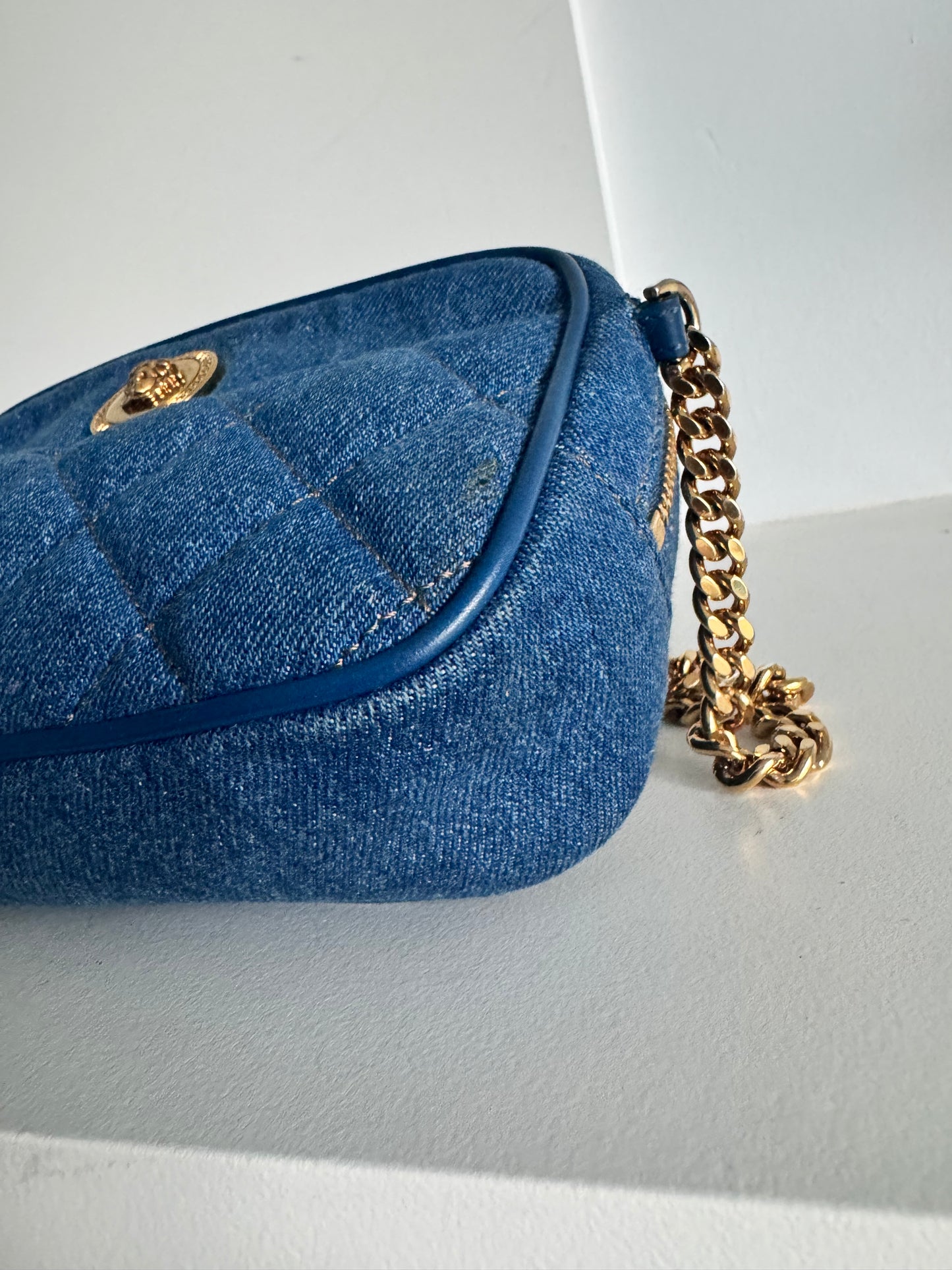 Versace Shoulder Bag Denim Blue
