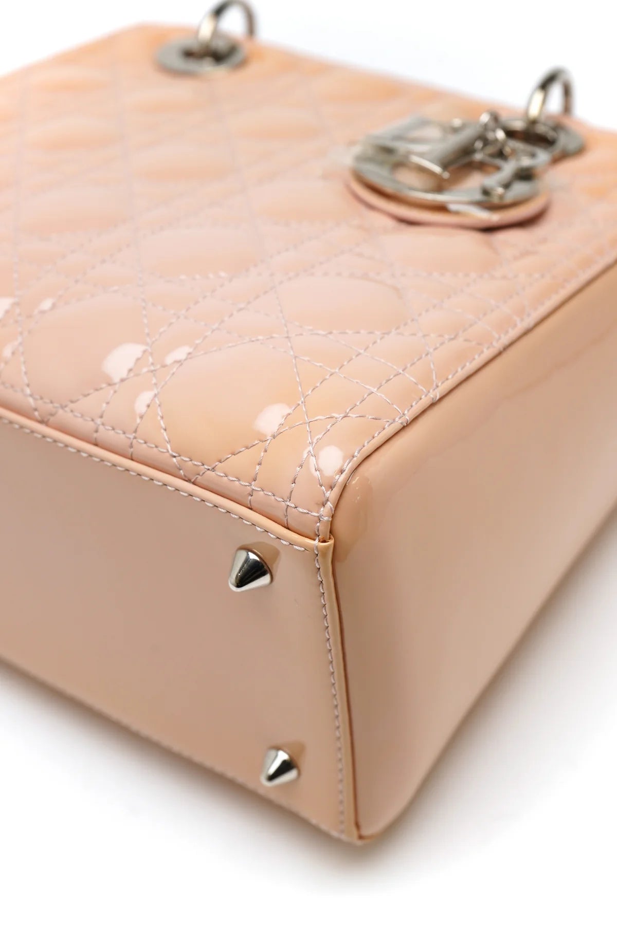 Christian Dior Patent Cannage Medium Lady Dior Rose Clair