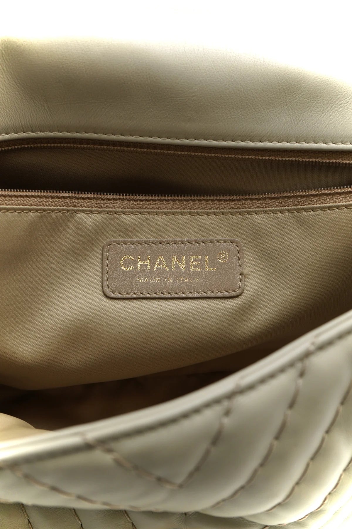 Chanel Calfskin Chevron Quilted Medium Double Flap Grey