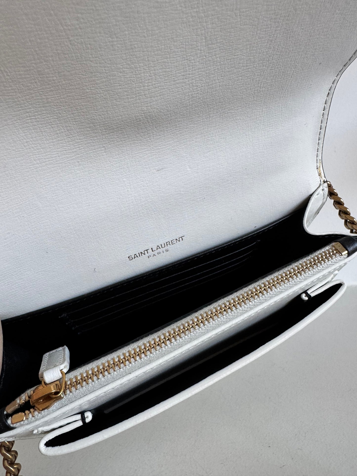 Saint Laurent sunset mini two tone bag