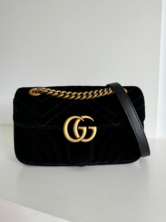 Gucci Mini Marmont Velvet Black