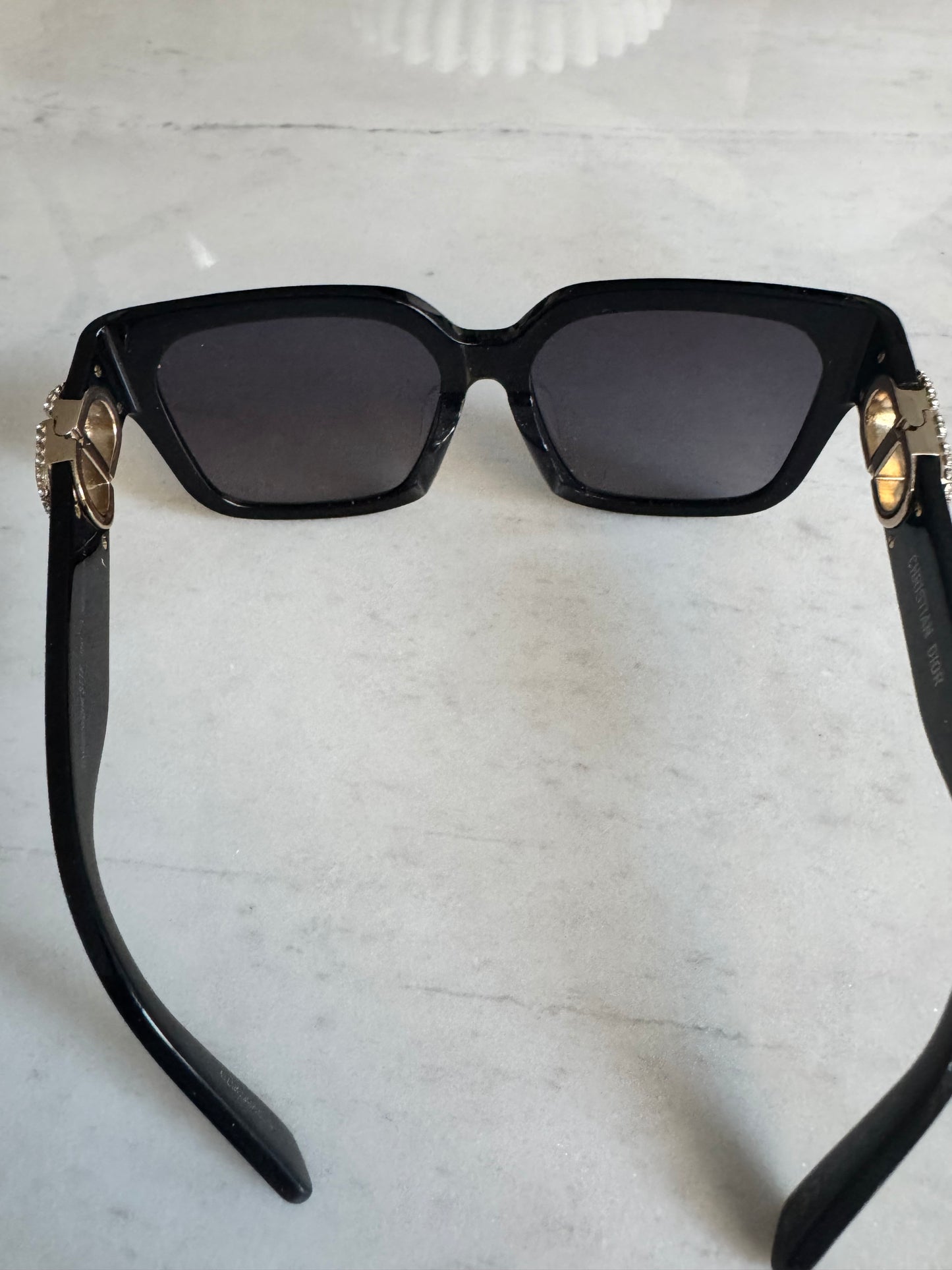 Christian Dior Black Square shape Crystal detailing