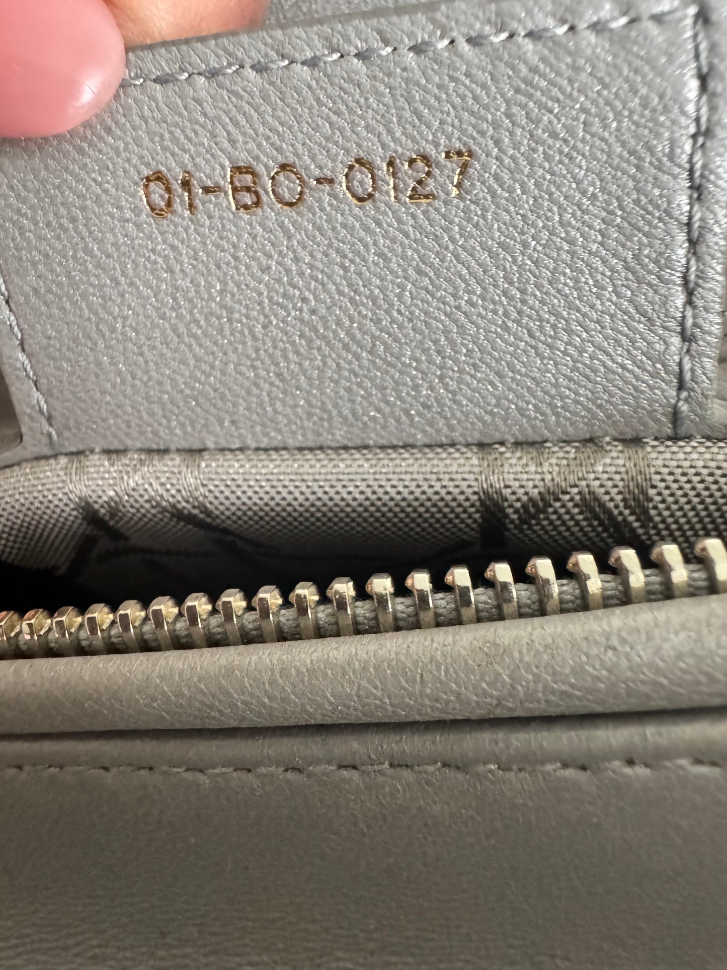Christian Dior medium Lady, grey with signature Cannage stitching