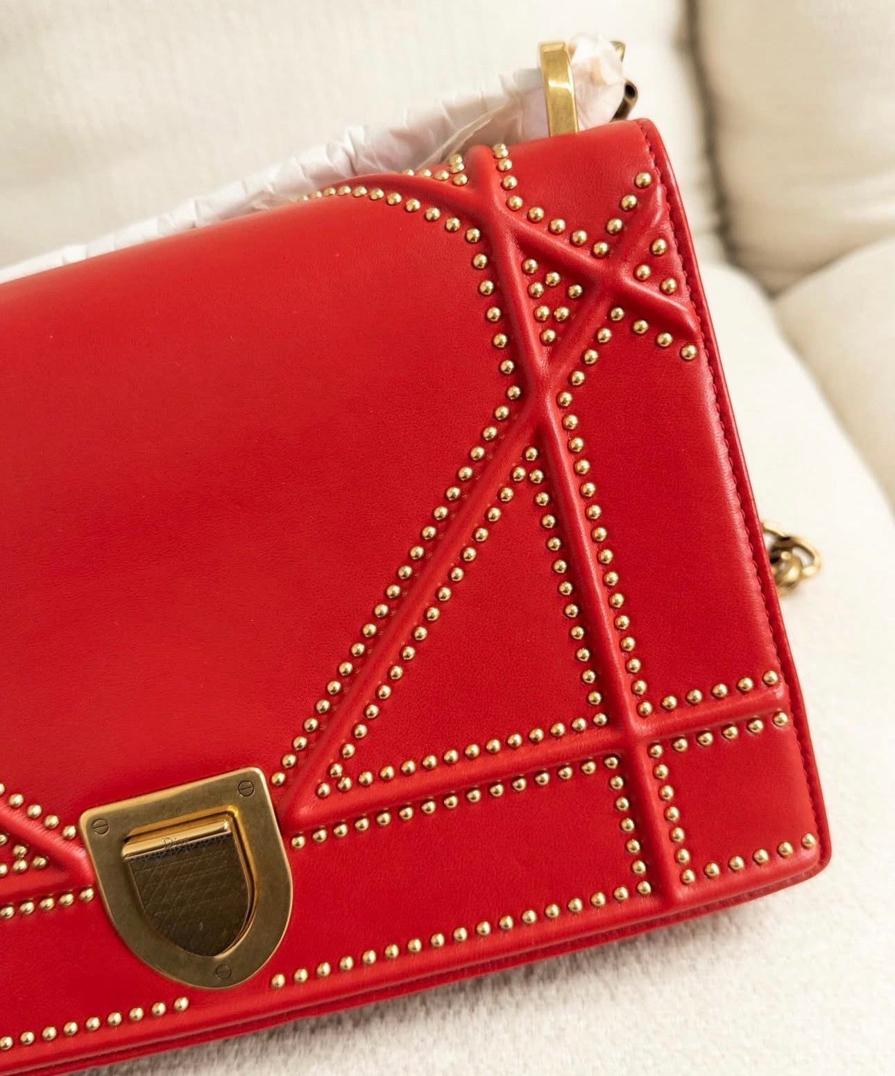 Diorama Studded Flap  Bag