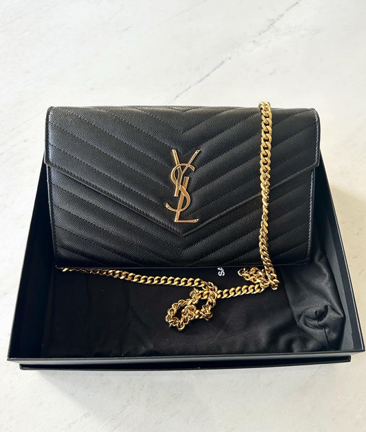 Saint Laurent envelope chain wallet