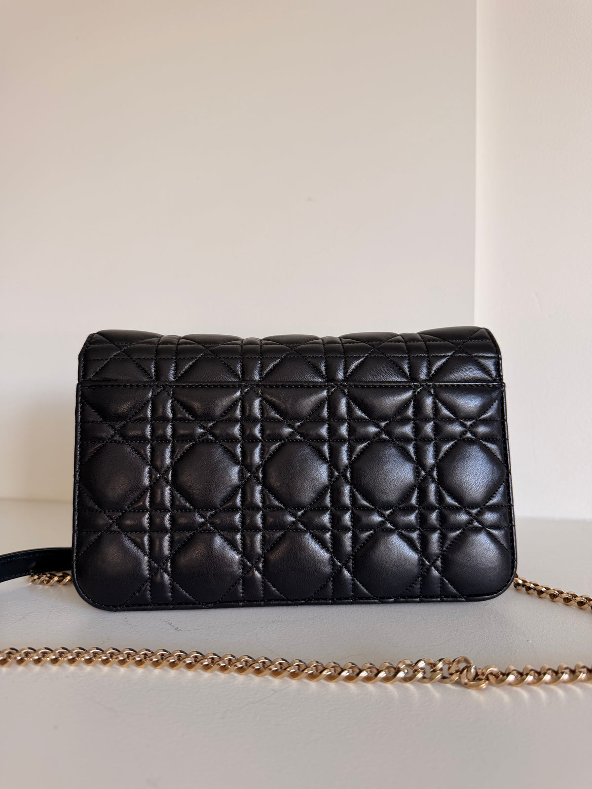 Christian Dior Black Lambskin Cannage Miss Dior Promenade Pouch