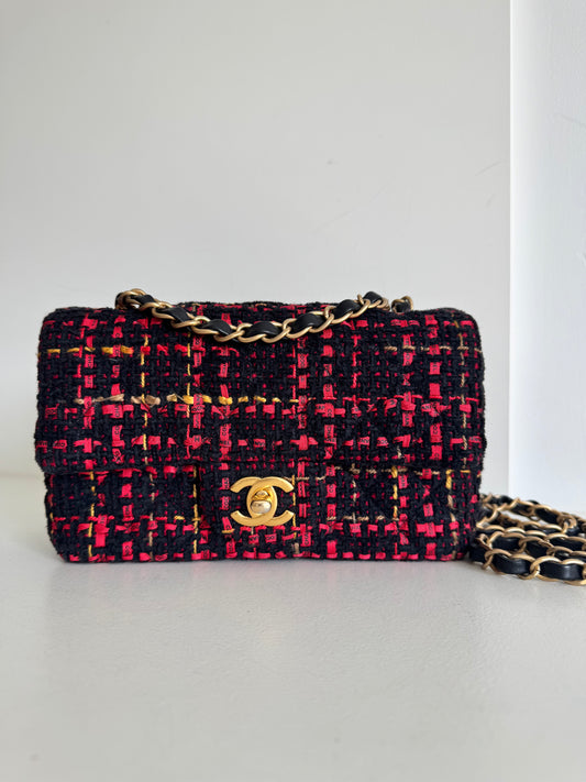 Chanel Mini Rectangular Flap Bag in multi-color tweed