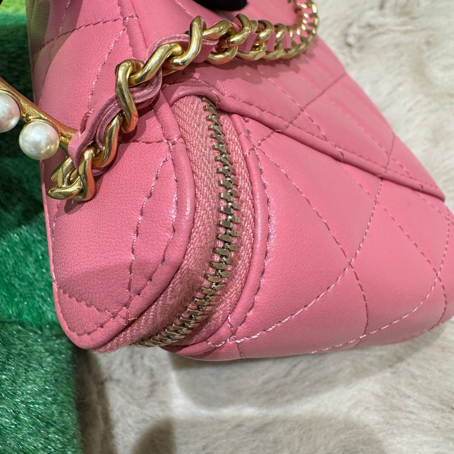 Chanel Top Handle Clutch On Chain