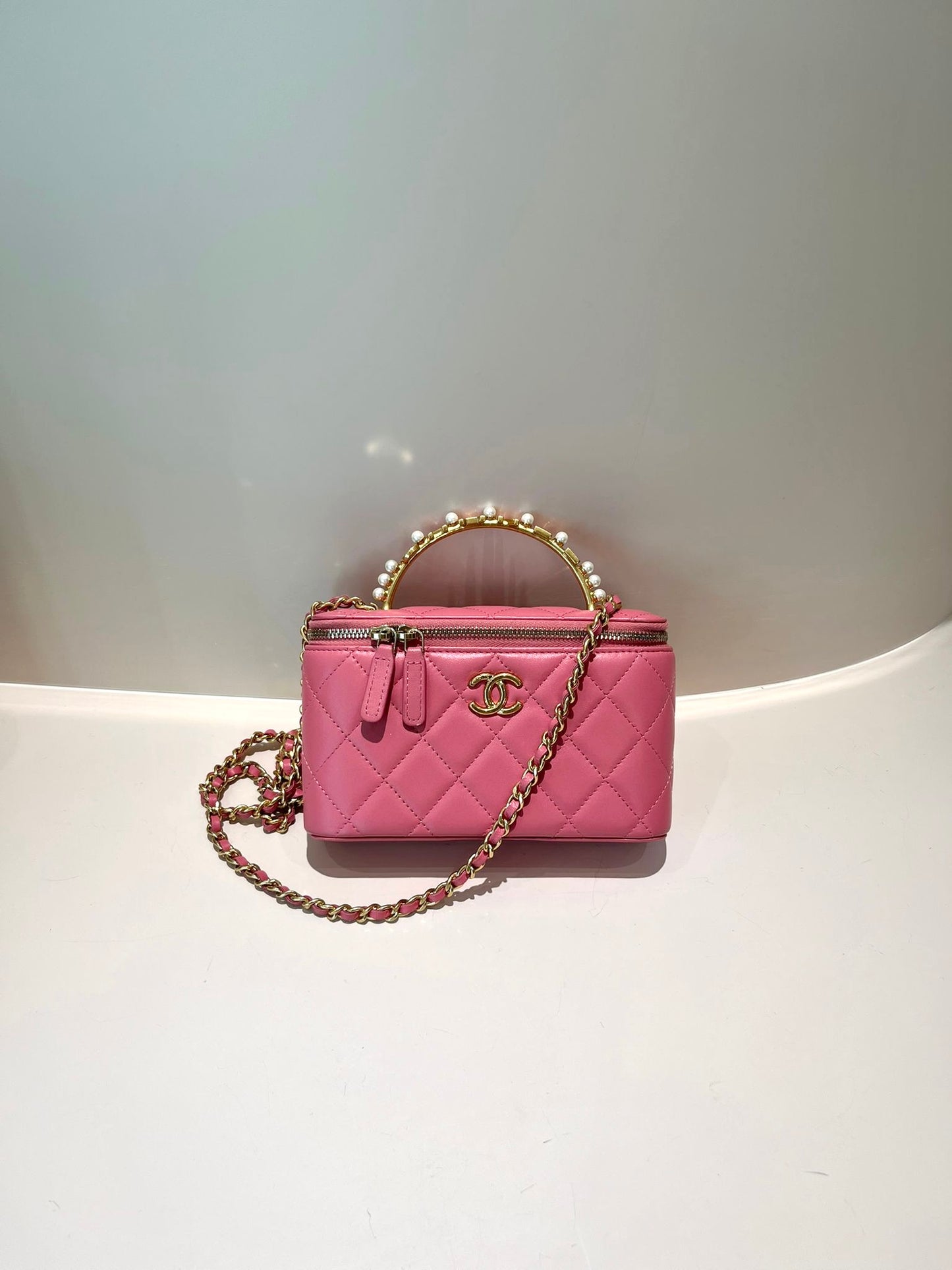 Chanel Top Handle Clutch On Chain