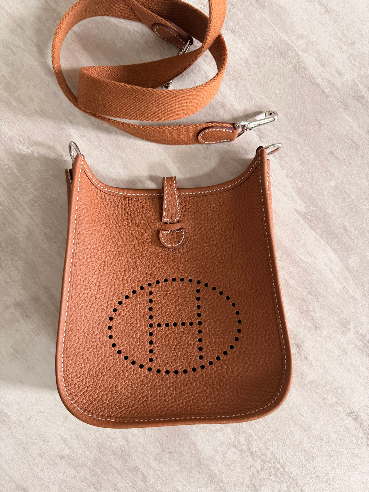 Hermes Mini Evelyn Bag, Gold PHW