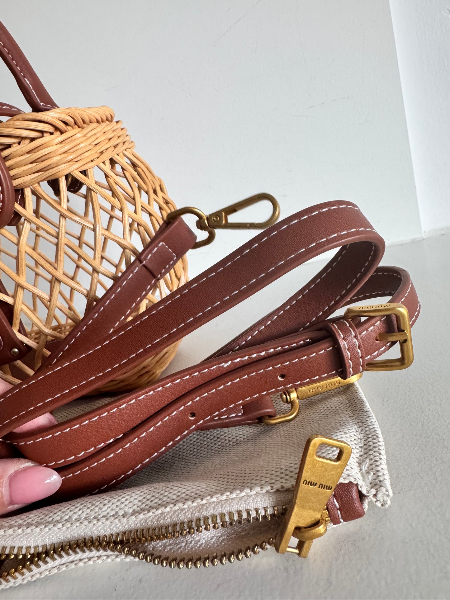 MiuMiu Woven Basket tote bag