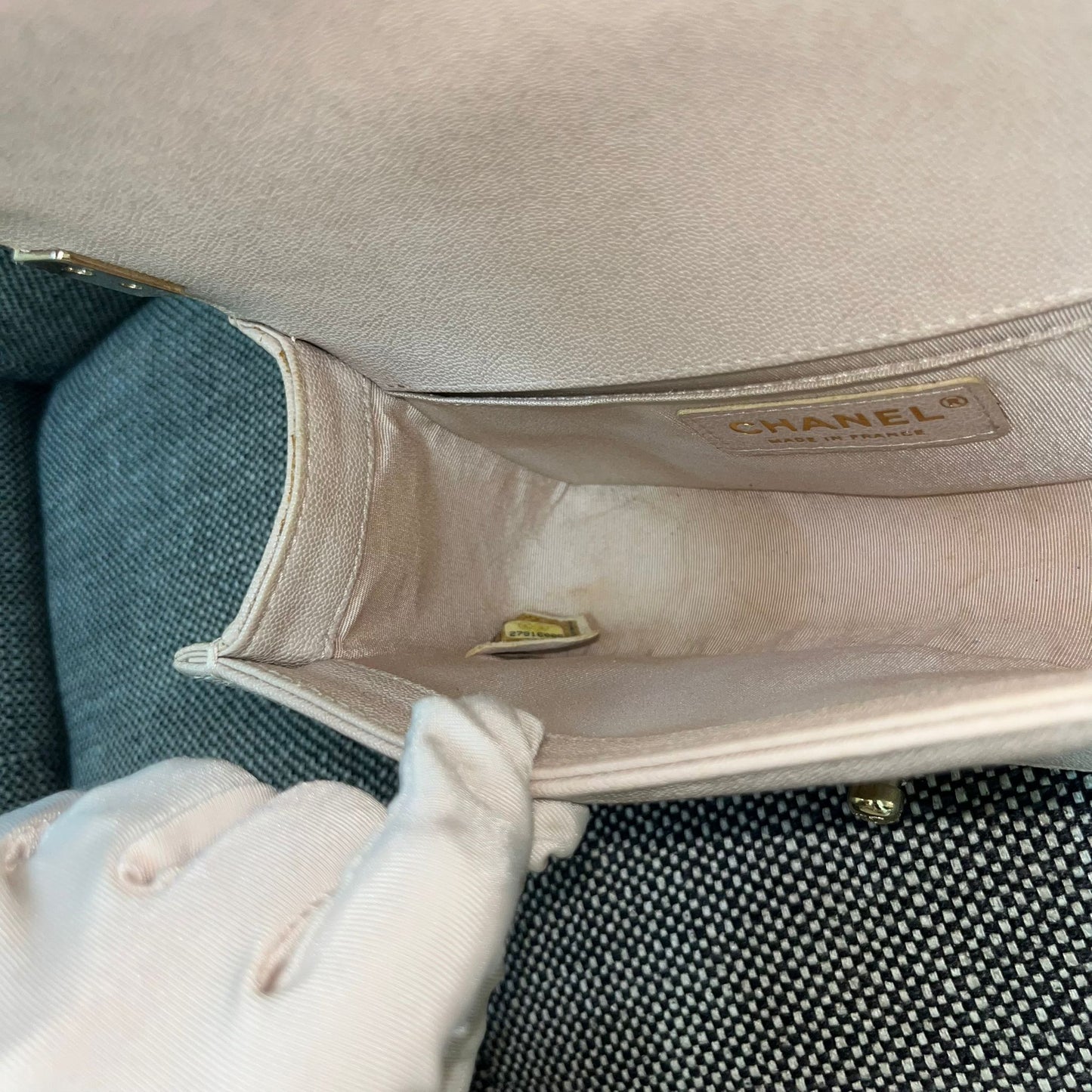 Chanel small caviar boy bag