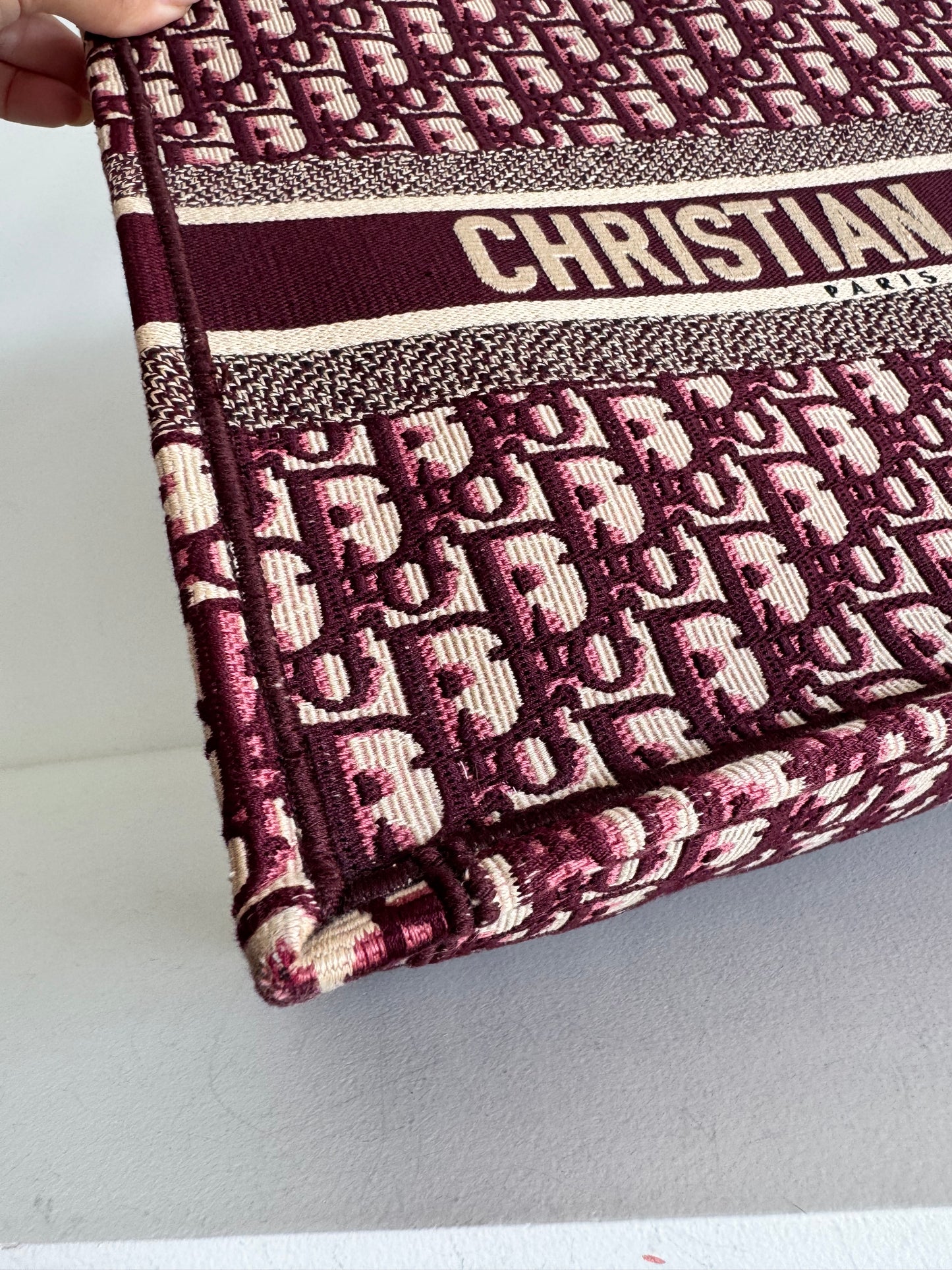 Christian Dior Burgundy Book Tote Medium