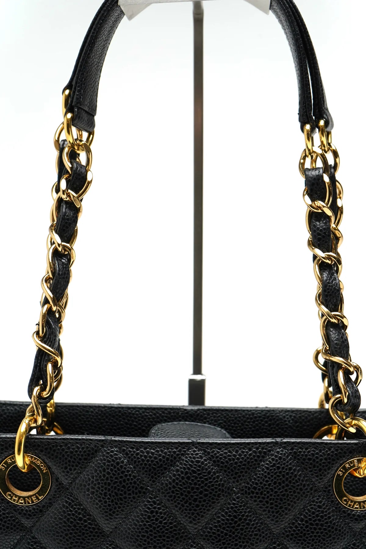 Chanel Caviar Quilted Petit Shopping Tote PST Black