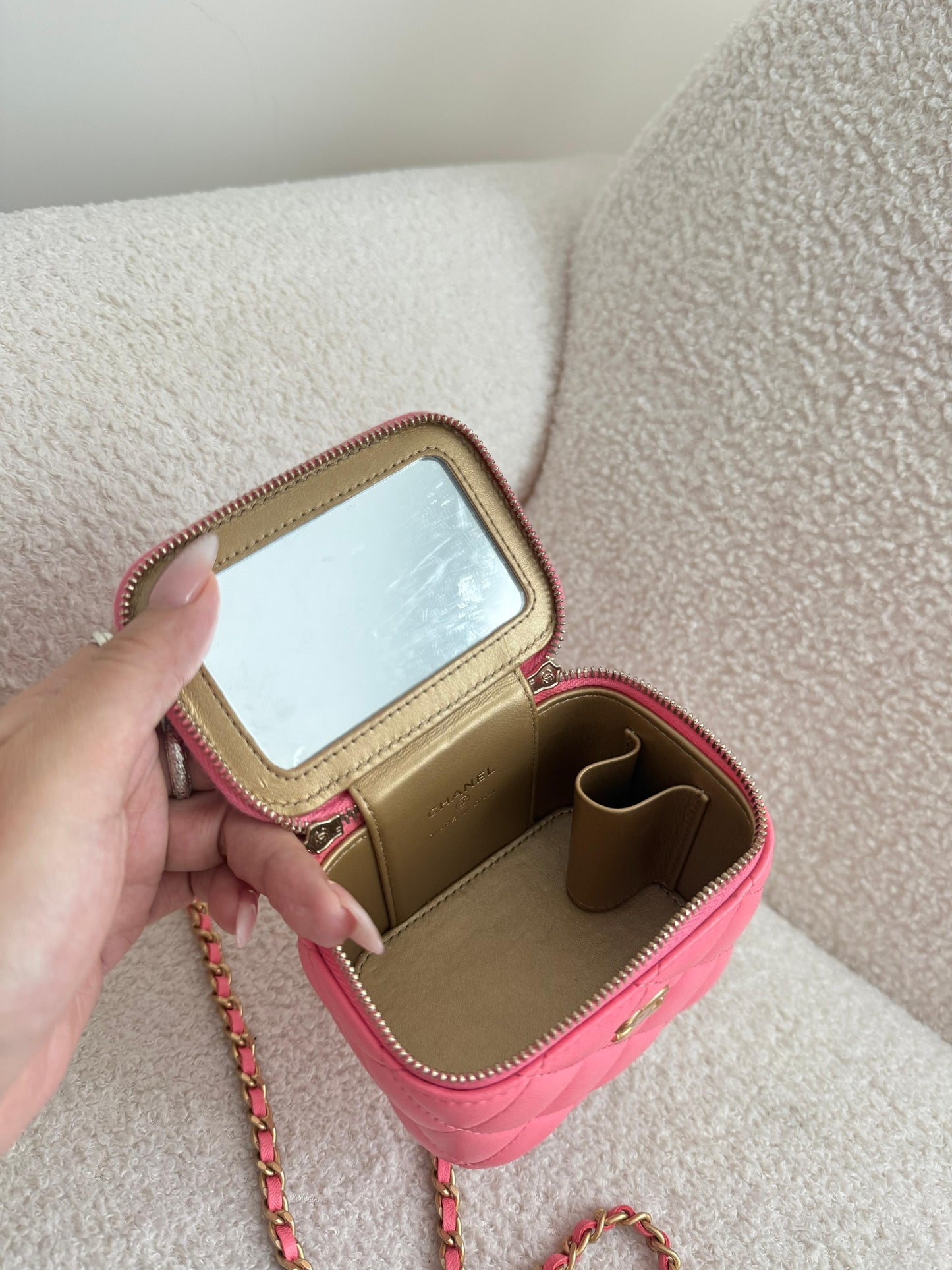 Chanel Mini Pearl Crush Vanity Bag, Pink