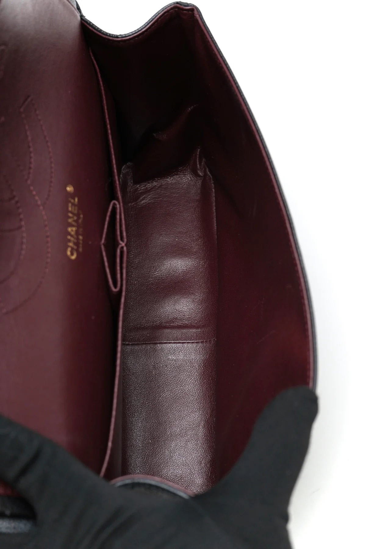 Chanel Caviar Quilted Jumbo Double Flap Black and gold