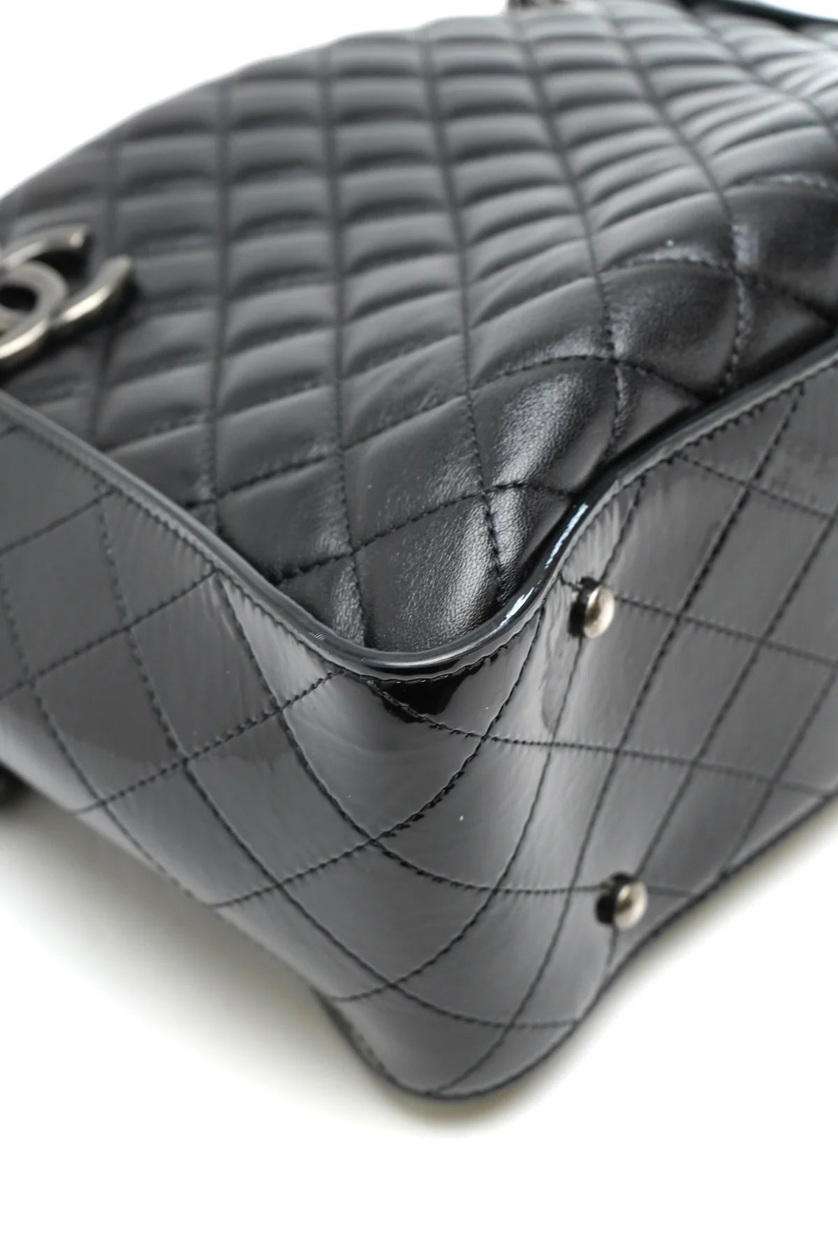 Chanel Lambskin Quilted Shopping Tote Black
