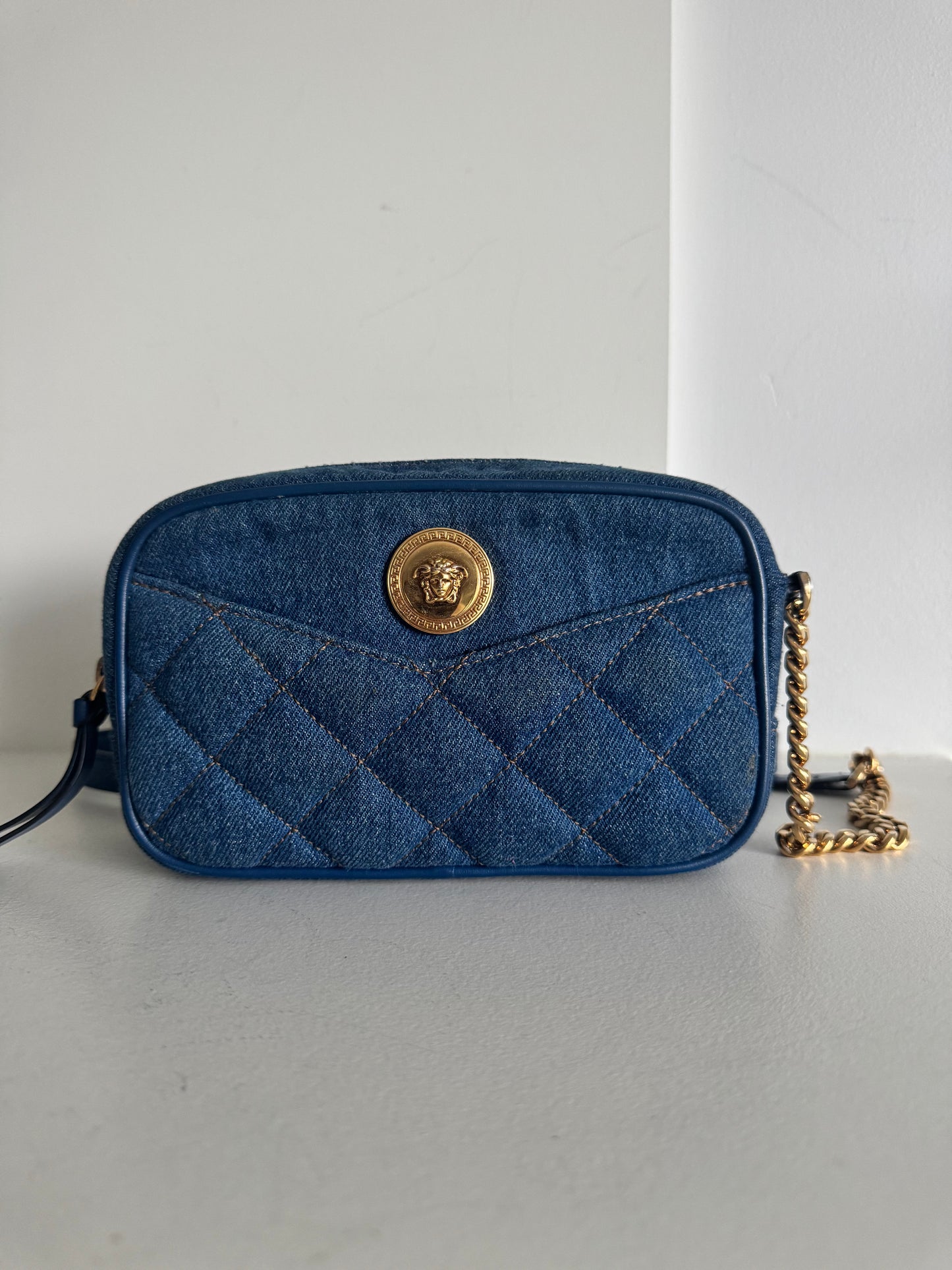 Versace Shoulder Bag Denim Blue