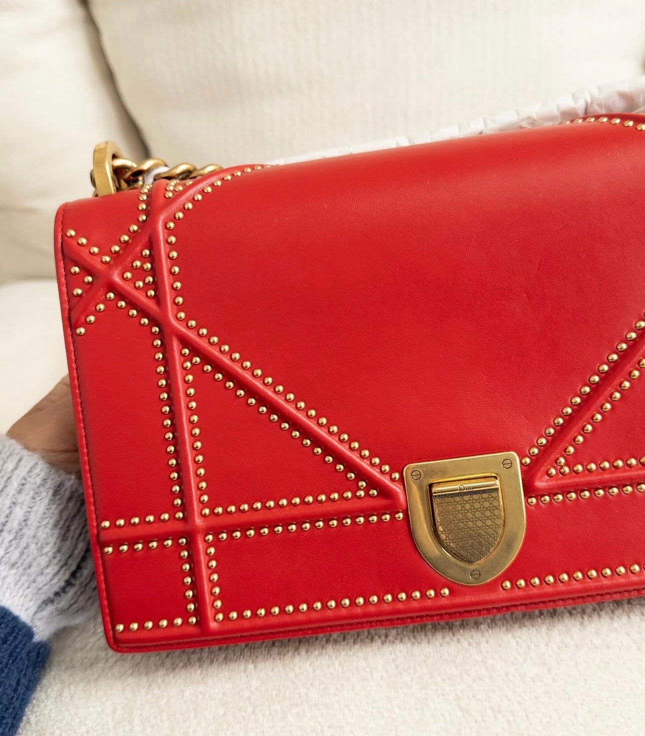 Diorama Studded Flap  Bag