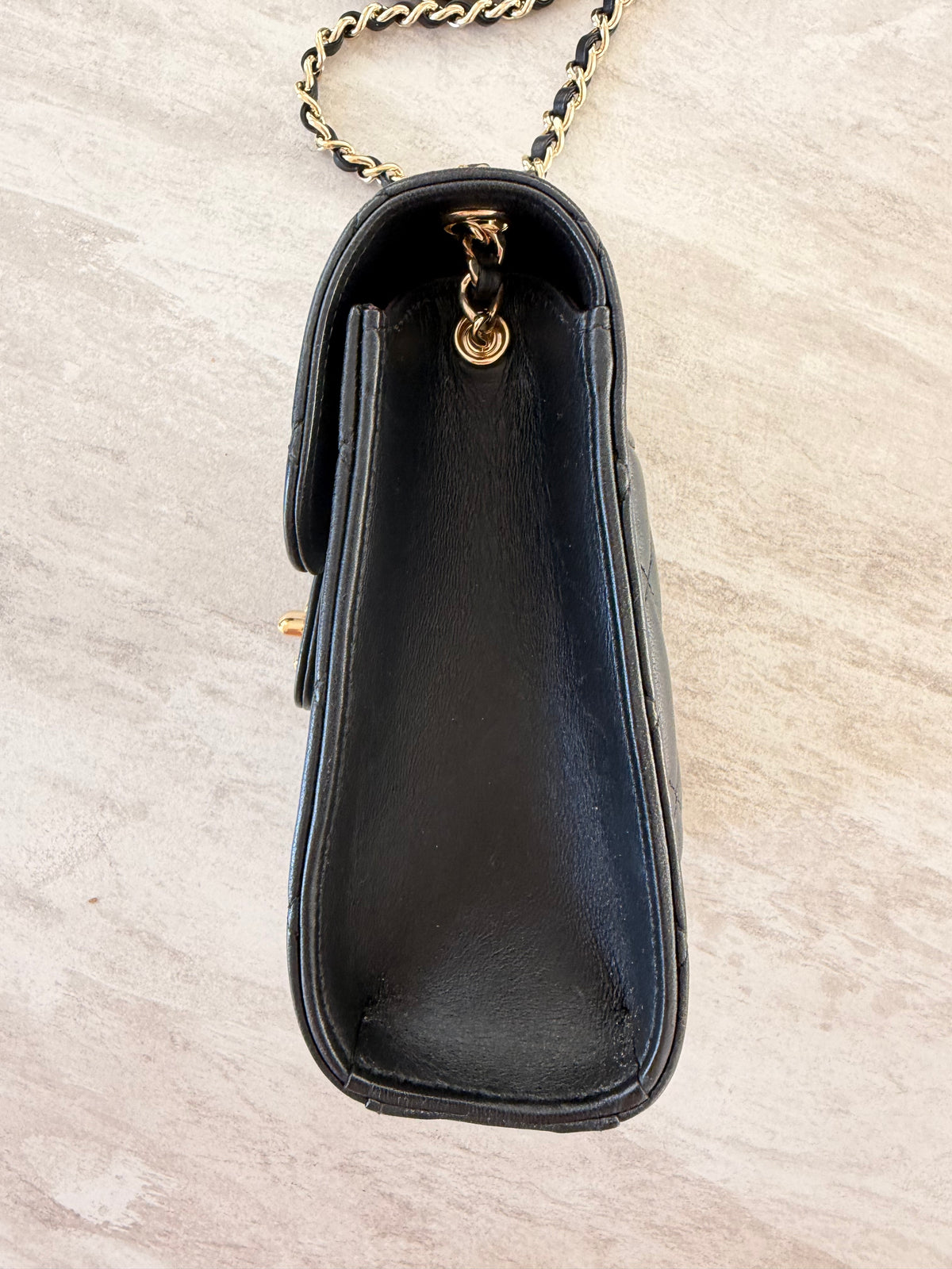 Chanel Quilted Lambskin Phone Holder With Chain GHW