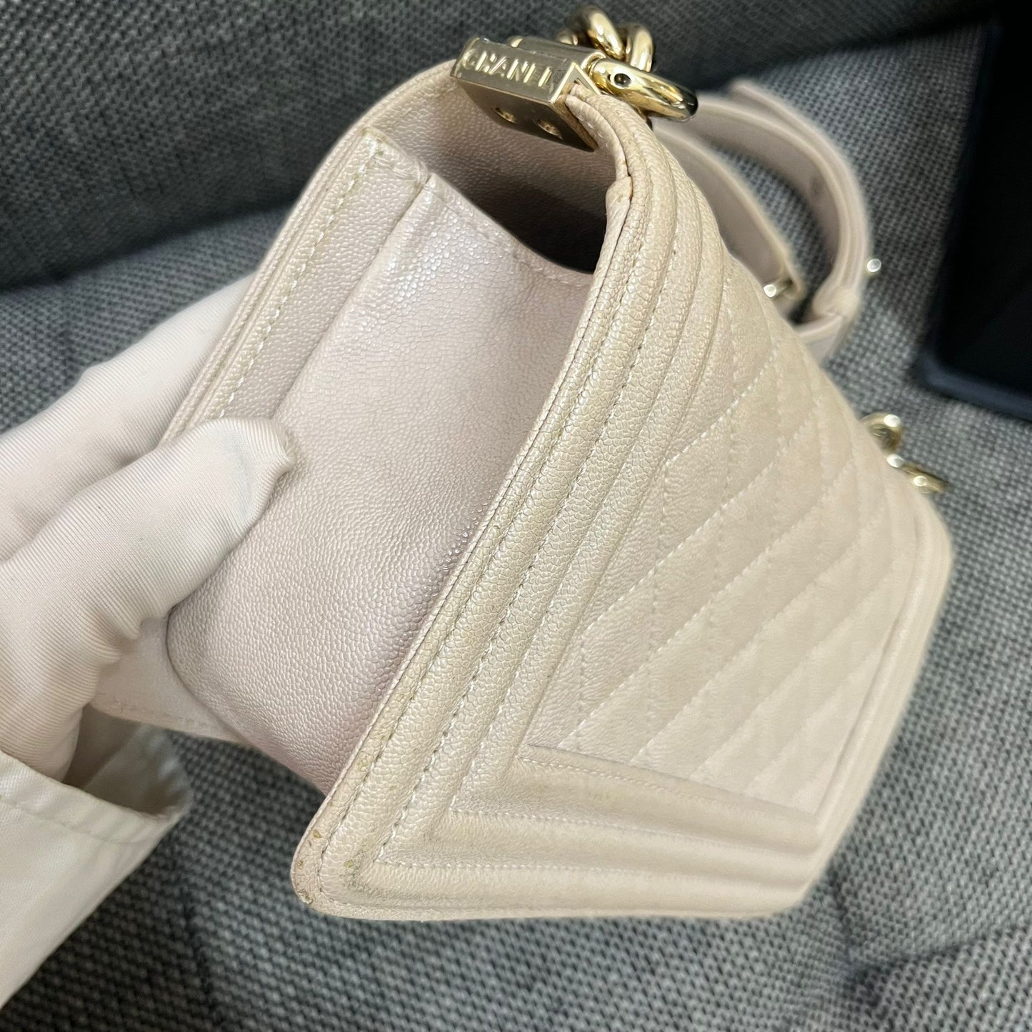 Chanel small caviar boy bag