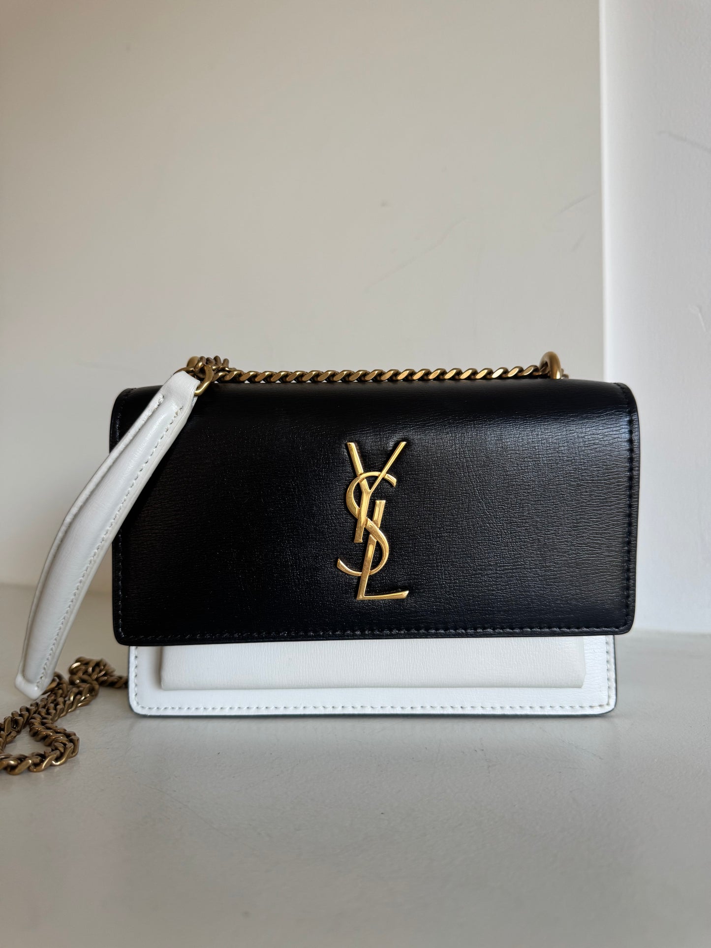 Saint Laurent sunset mini two tone bag