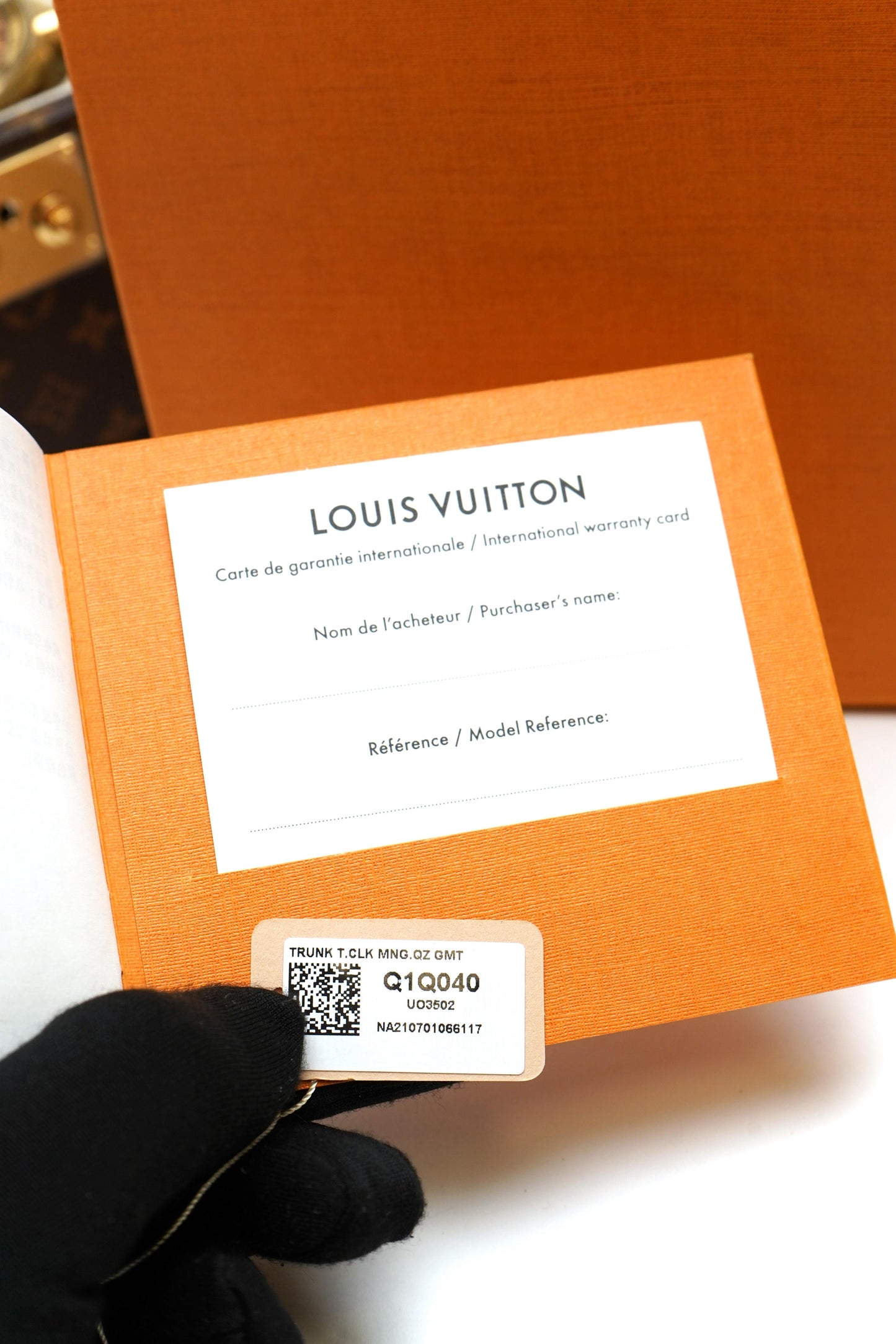 Louis Vuitton Trunk Table Clock, Quartz, 80mm, Brass, Monogram