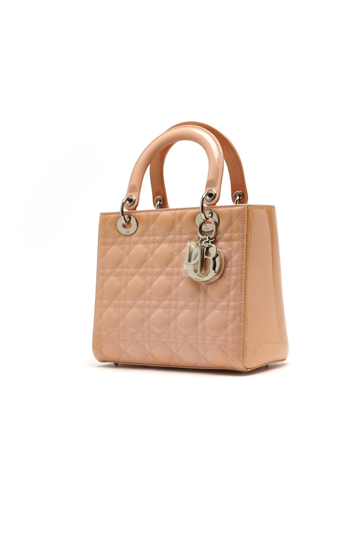 Christian Dior Patent Cannage Medium Lady Dior Rose Clair