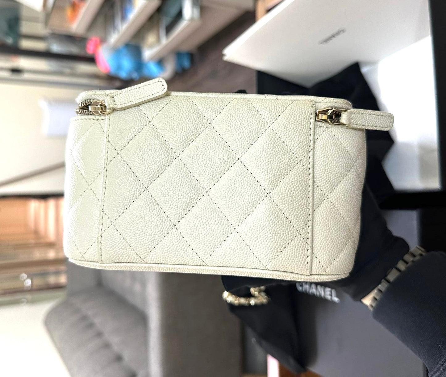 Chanel Long Vanity Bag On Chain