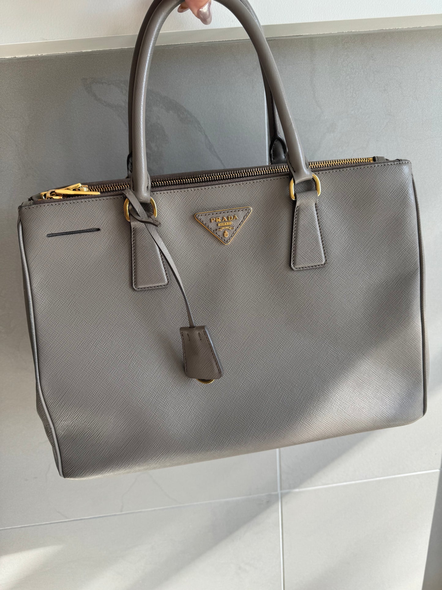 Prada Saffiano galleria tote, gray