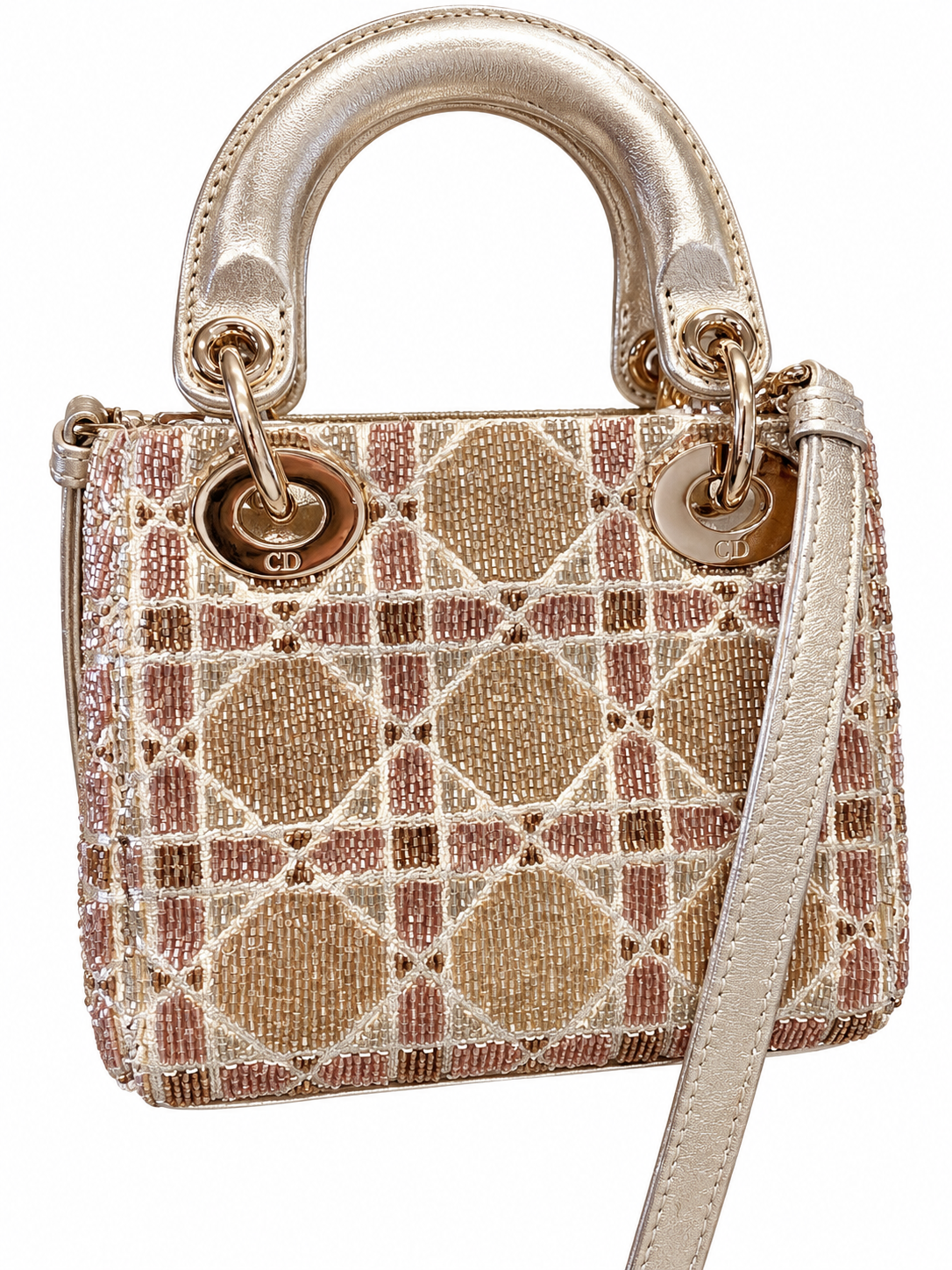 Christian Dior Beaded Cannage Embroidered Micro Lady Dior