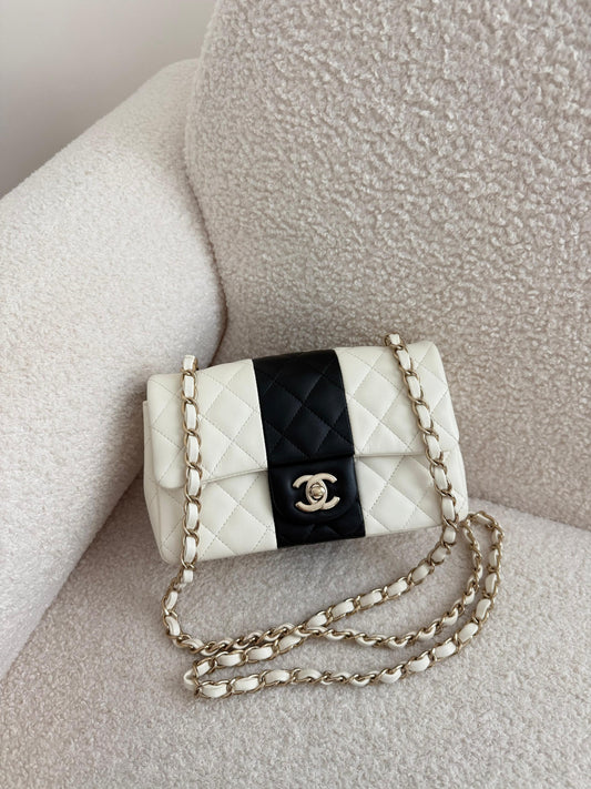Chanel Mini Rectangular Black & White Bag