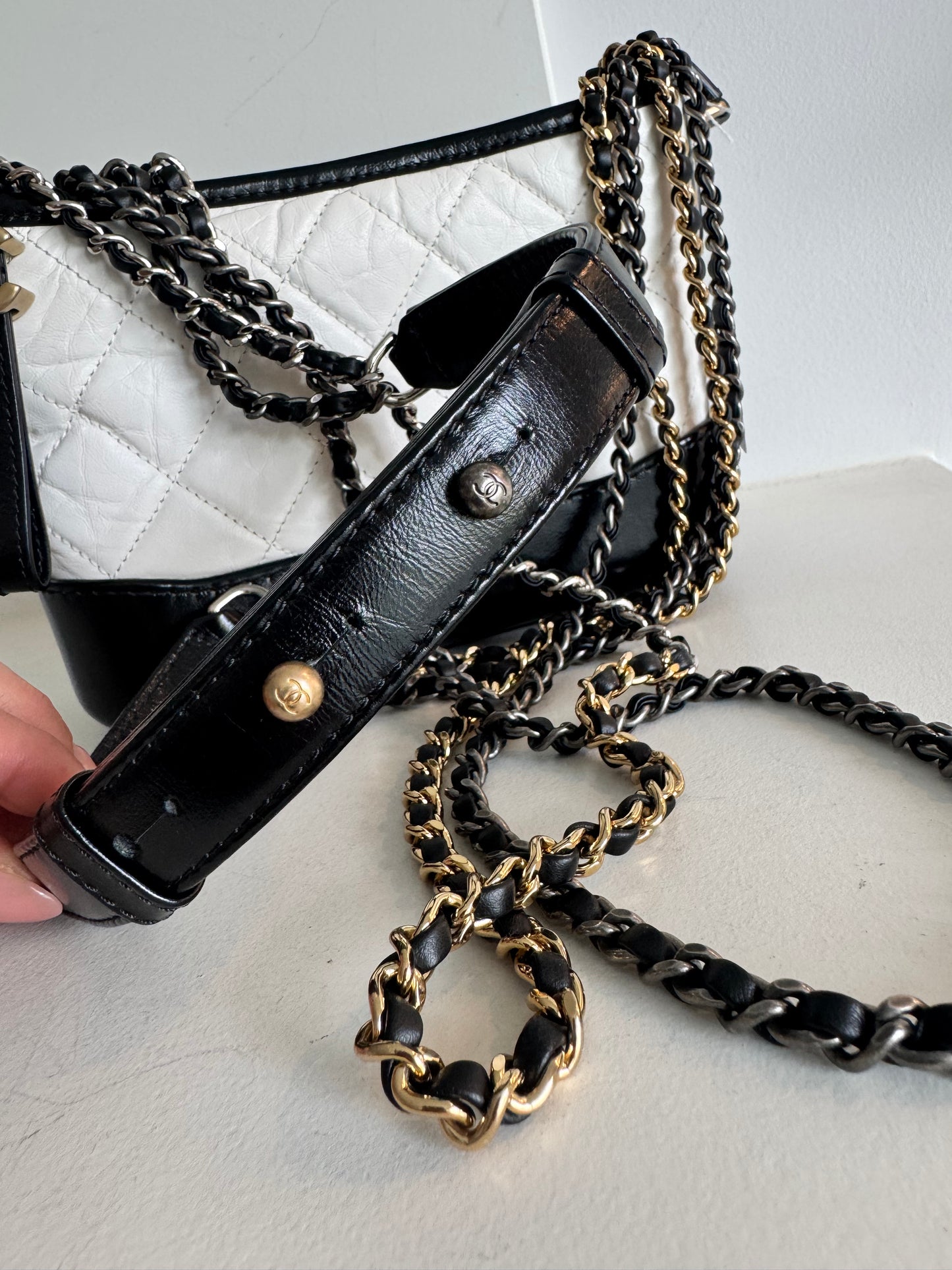 Chanel Gabrielle Hobo Small White Calfskin