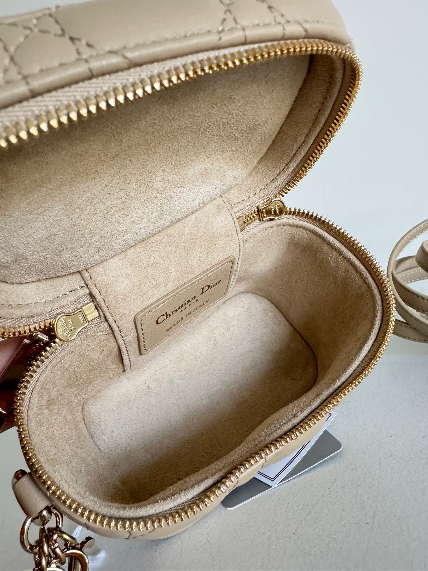 Christian Dior Micro Vanity Bag. Beige