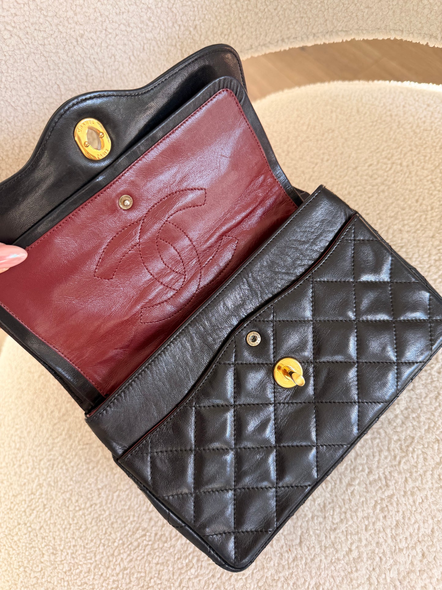 Chanel Black Quilted Lambskin Flap Bag GHW