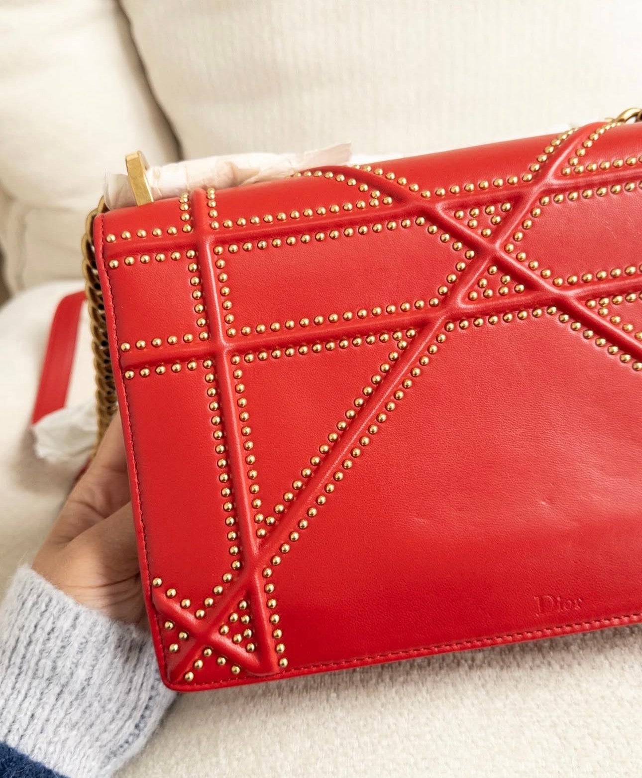 Diorama Studded Flap  Bag