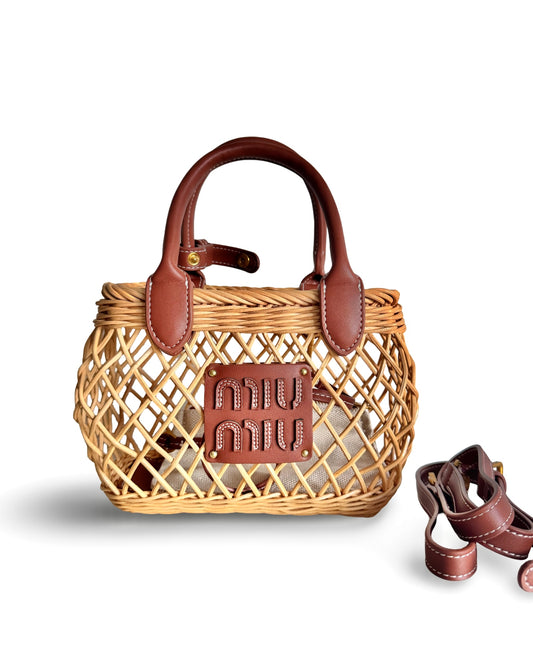 MiuMiu Woven Basket tote bag